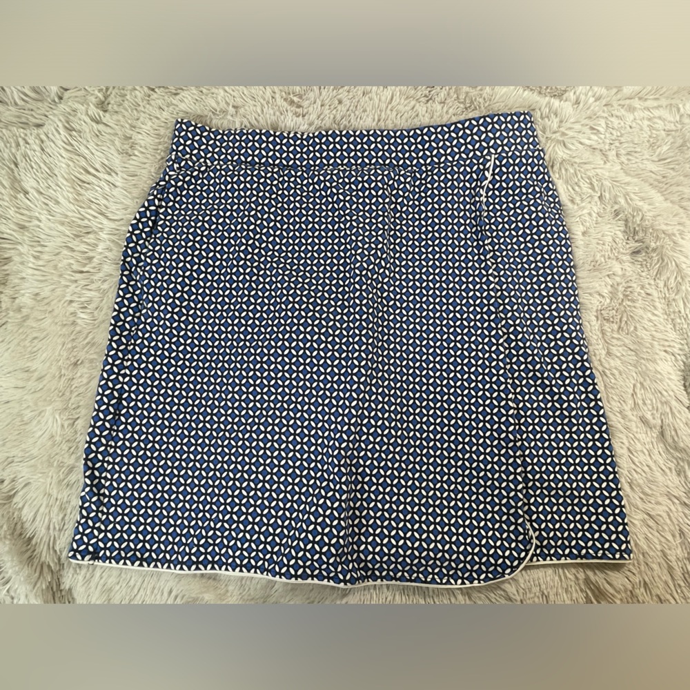 T for Talbots Geometric Patterned Golf Skirt Everyday Stretch Skort Size Large